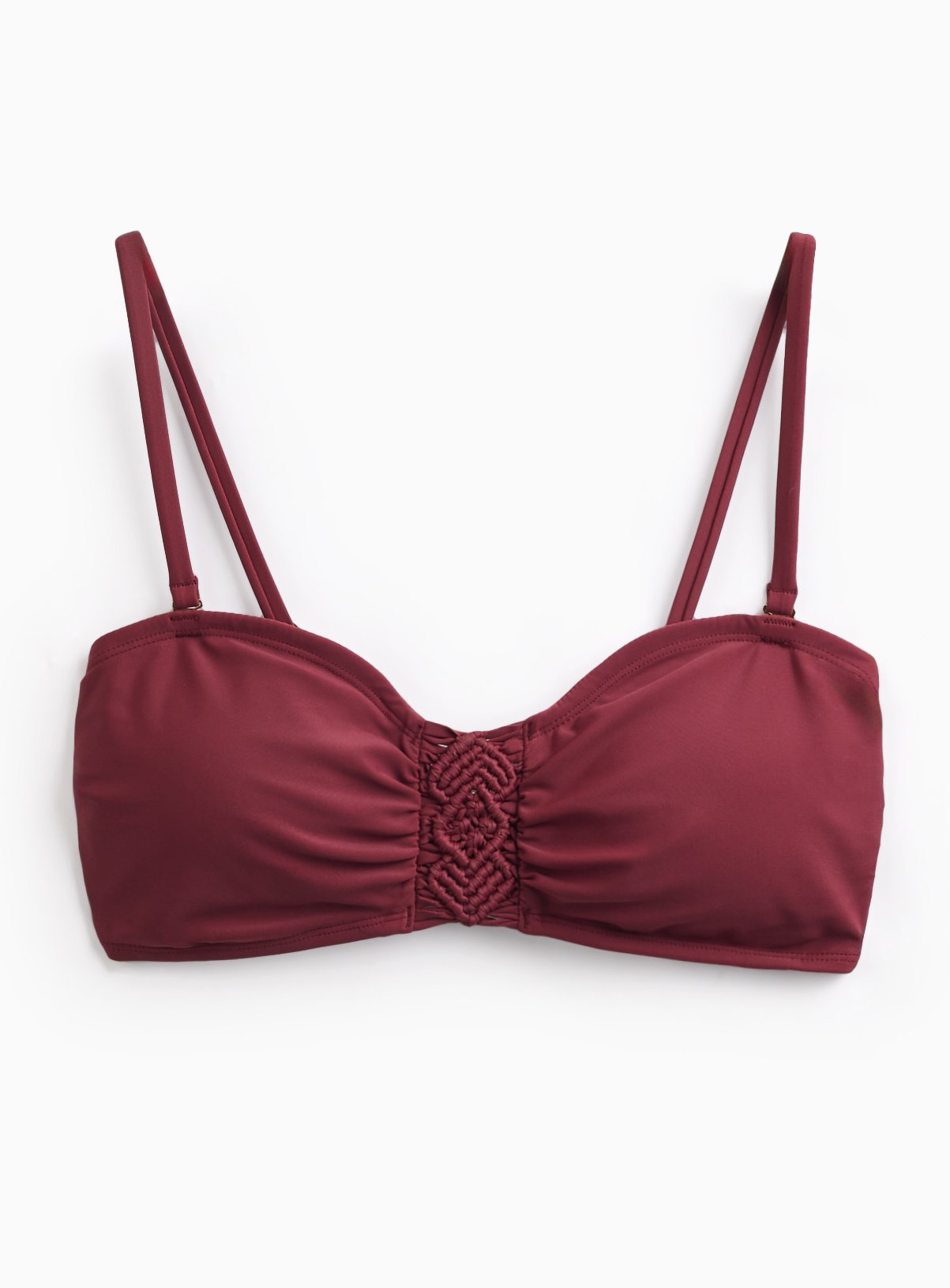 Berry Red Macrame Bandeau Bikini Top 20 - Image 4 thumbnail